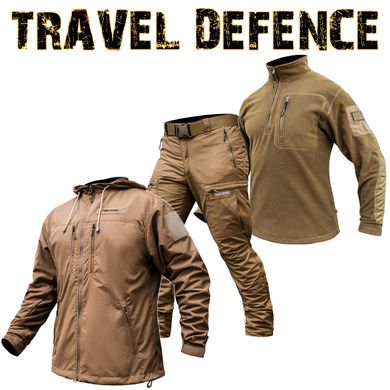 Комплект мілітарі "TRAVEL DEFENCE" 3 в 1 COYOTE (Таслан + Мікрофліс)