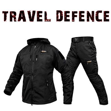 Комплект милитари "TRAVEL DEFENCE" 2 в 1 BLACK (Таслан + Микрофлис)