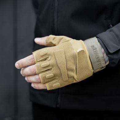 Тактичні рукавички BLACKHAWL безпалі Койот