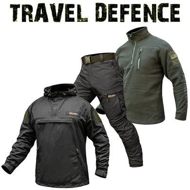 Комплект "TRAVEL DEFENCE" 3 в 1 АНОРАК DARK OLIVE (Таслан + Микрофлис)