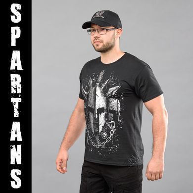 Футболка с принтом "SPARTANS" Black (Хлопок) 45332325 фото