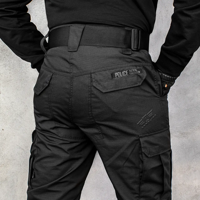 Штани тактичні "POLICE" BLACK з ременем 5 см