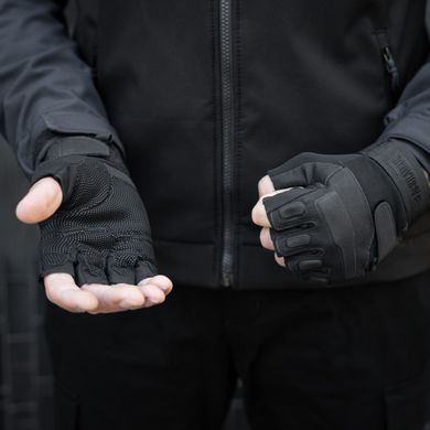 Тактичні рукавички BLACKHAWL безпалі Чорний