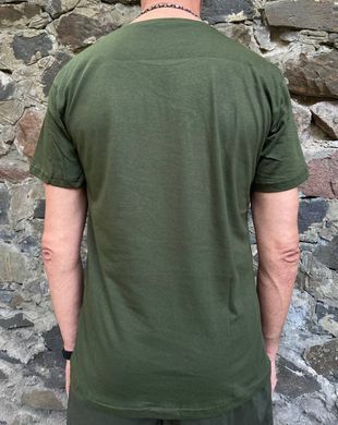 Футболка хлопковая с принтом "4.5.0" Olive 7557474 фото