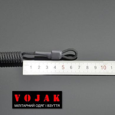Страховочный шнур комбинированный с D-кольцом (черный)