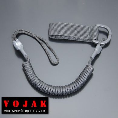 Страховочный шнур комбинированный с D-кольцом (черный)