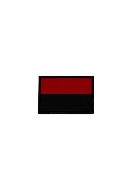 ПВХ шеврон чорно-червоний прапор 45х30мм