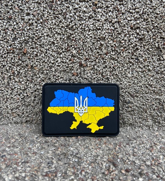 ПВХ шеврон "Карта Украины" желто-голубой