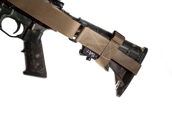 Тактичний 3-точковий збройовий ремінь FRAG з карабіном та антабкою MAX Coyote
