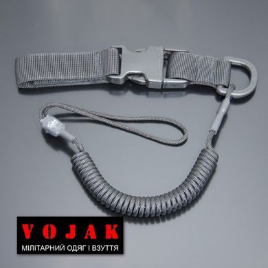 Страховочный шнур комбинированный с D-кольцом фастексом (черный)