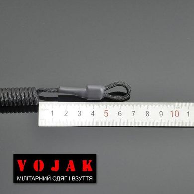 Страховочный шнур комбинированный с D-кольцом фастексом (черный)