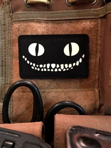 Шеврон «Smiling cat» lasercut bk-gl