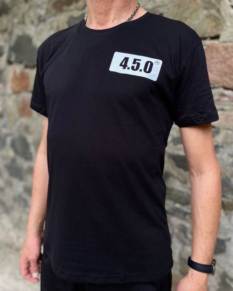 Футболка хлопковая с принтом "4.5.0" Black 797968 фото