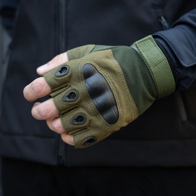 Рукавиці тактичні безпалі Olive 923985653-27 фото